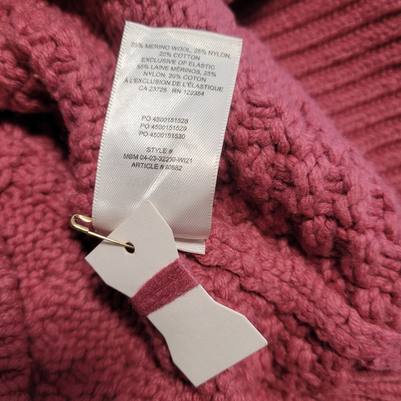 Wilfred Cable Knit Mock Turtleneck Sweater Dress Merino Wool Pink Size S Aritzia - Picture 5 of 8